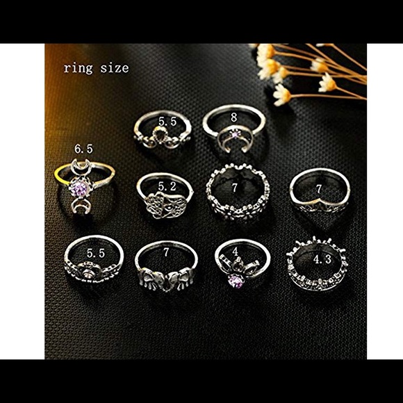 10 pc set knuckle boho rings - Picture 3 of 3